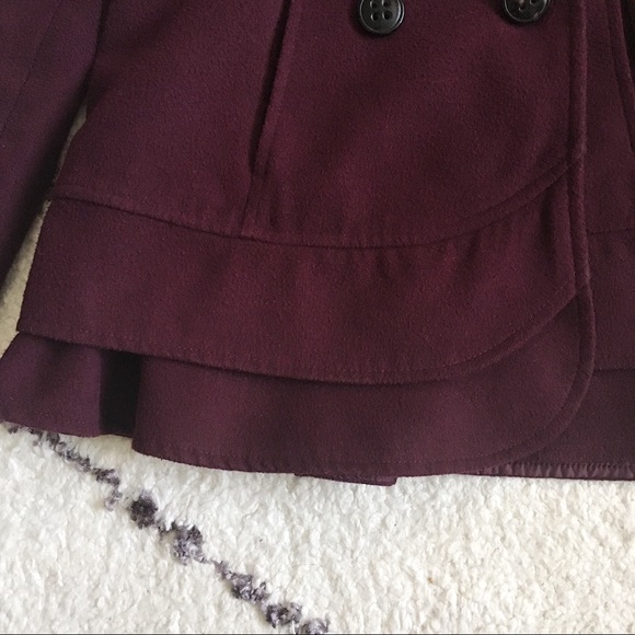 Purple Winter Coat with Removable Hood & Belt XS - Picture 4 of 8